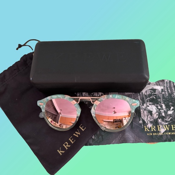 KREWE Accessories - NWOT STL II Krewe Sunglasses-Seaglass to Marine Rose Gold Mirrored